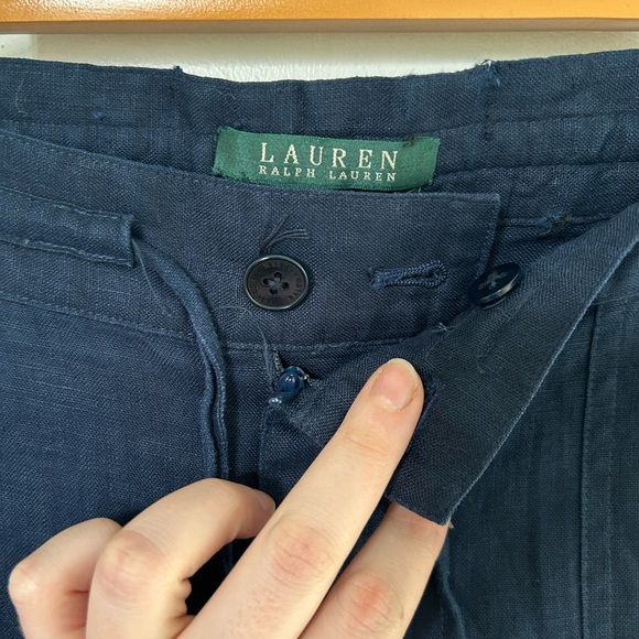 Ralph Lauren women’s navy 100% linen pants - Picture 5 of 15